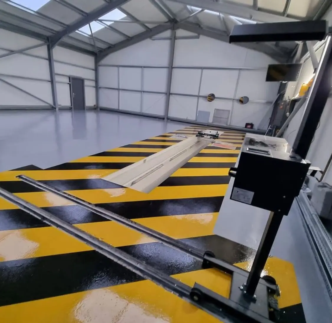 Non-slip industrial epoxy floor with markings